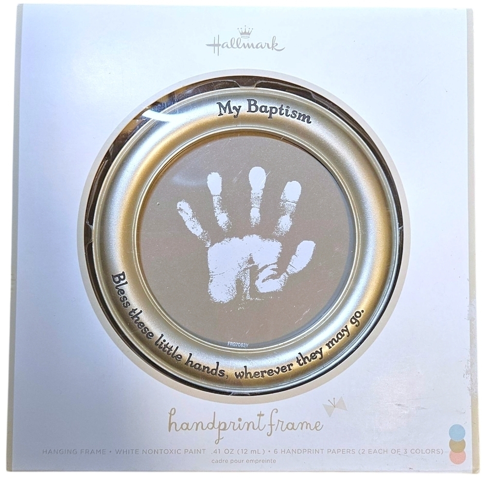 Hallmark "My Baptism" Handprint Frame Kit Baby Keepsake with Paint & Papers NIB